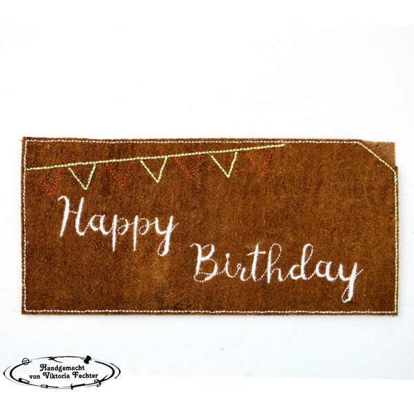 Schokohülle >Happy Birthday mit Girlande<